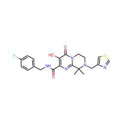 CC1(C)c2nc(C(=O)NCc3ccc(F)cc3)c(O)c(=O)n2CCN1Cc1cscn1 ZINC000036520089