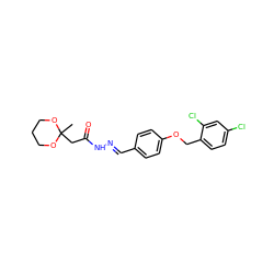 CC1(CC(=O)N/N=C/c2ccc(OCc3ccc(Cl)cc3Cl)cc2)OCCCO1 ZINC000000805325