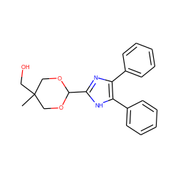 CC1(CO)COC(c2nc(-c3ccccc3)c(-c3ccccc3)[nH]2)OC1 ZINC000013755449