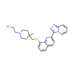 CC1(COc2cccc3ccc(-c4nnc5ccccn45)nc23)CCN(CCO)CC1 ZINC000096175062