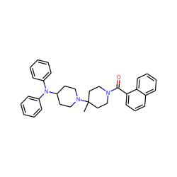 CC1(N2CCC(N(c3ccccc3)c3ccccc3)CC2)CCN(C(=O)c2cccc3ccccc23)CC1 ZINC000013560296