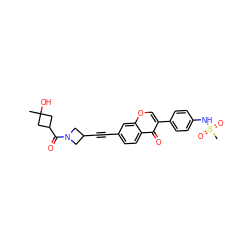 CC1(O)CC(C(=O)N2CC(C#Cc3ccc4c(=O)c(-c5ccc(NS(C)(=O)=O)cc5)coc4c3)C2)C1 ZINC000169700860