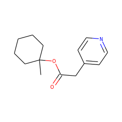 CC1(OC(=O)Cc2ccncc2)CCCCC1 ZINC000026829432