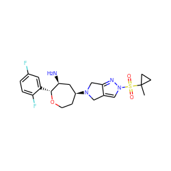 CC1(S(=O)(=O)n2cc3c(n2)CN([C@H]2CCO[C@H](c4cc(F)ccc4F)[C@@H](N)C2)C3)CC1 ZINC000144196431