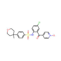 CC1(c2ccc(S(=O)(=O)Nc3ccc(Cl)cc3C(=O)c3cc[n+]([O-])cc3)cc2)CCOCC1 ZINC000113624680