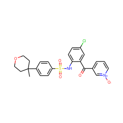 CC1(c2ccc(S(=O)(=O)Nc3ccc(Cl)cc3C(=O)c3ccc[n+]([O-])c3)cc2)CCOCC1 ZINC000113626600