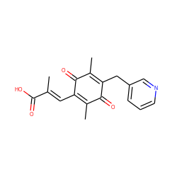 CC1=C(/C=C(\C)C(=O)O)C(=O)C(C)=C(Cc2cccnc2)C1=O ZINC000038153640