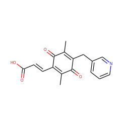 CC1=C(/C=C/C(=O)O)C(=O)C(C)=C(Cc2cccnc2)C1=O ZINC000038153630