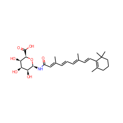 CC1=C(/C=C/C(C)=C/C=C/C(C)=C/C(=O)N[C@@H]2O[C@H](C(=O)O)[C@H](O)[C@H](O)[C@@H]2O)C(C)(C)CCC1 ZINC000058584043
