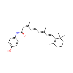 CC1=C(/C=C/C(C)=C/C=C/C(C)=C\C(=O)Nc2ccc(O)cc2)C(C)(C)CCC1 ZINC000008623418