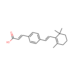 CC1=C(/C=C/c2ccc(/C=C/C(=O)O)cc2)C(C)(C)CCC1 ZINC000045288036