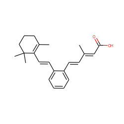 CC1=C(/C=C/c2ccccc2/C=C/C(C)=C/C(=O)O)C(C)(C)CCC1 ZINC000001892596