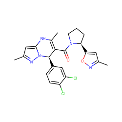 CC1=C(C(=O)N2CCC[C@H]2c2cc(C)no2)[C@@H](c2ccc(Cl)c(Cl)c2)n2nc(C)cc2N1 ZINC000084671467