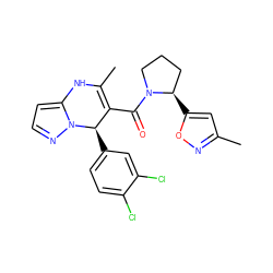 CC1=C(C(=O)N2CCC[C@H]2c2cc(C)no2)[C@@H](c2ccc(Cl)c(Cl)c2)n2nccc2N1 ZINC000045368641