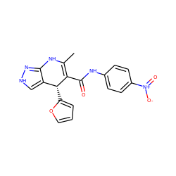 CC1=C(C(=O)Nc2ccc([N+](=O)[O-])cc2)[C@H](c2ccco2)c2c[nH]nc2N1 ZINC000064436933