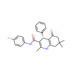 CC1=C(C(=O)Nc2ccc(Cl)cc2)[C@H](c2ccccc2)C2=C(CC(C)(C)CC2=O)N1 ZINC000064436969