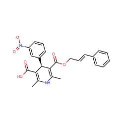 CC1=C(C(=O)O)[C@@H](c2cccc([N+](=O)[O-])c2)C(C(=O)OC/C=C/c2ccccc2)=C(C)N1 ZINC000028567999