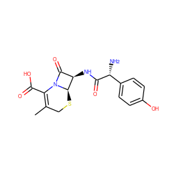 CC1=C(C(=O)O)N2C(=O)[C@@H](NC(=O)[C@H](N)c3ccc(O)cc3)[C@H]2SC1 ZINC000003830391