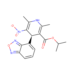 CC1=C(C(=O)OC(C)C)[C@@H](c2cccc3nonc23)C([N+](=O)[O-])=C(C)N1 ZINC000031262604