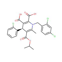 CC1=C(C(=O)OC(C)C)[C@@H](c2ccccc2Cl)C(C(=O)O)=C(C(=O)O)N1Cc1ccc(Cl)cc1Cl ZINC000027080120