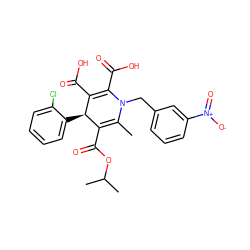 CC1=C(C(=O)OC(C)C)[C@@H](c2ccccc2Cl)C(C(=O)O)=C(C(=O)O)N1Cc1cccc([N+](=O)[O-])c1 ZINC000013553501