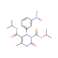 CC1=C(C(=O)OC(C)C)[C@H](c2cccc([N+](=O)[O-])c2)N(C(=O)OC(C)C)C(=O)N1 ZINC000096272076