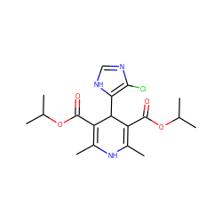 CC1=C(C(=O)OC(C)C)C(c2[nH]cnc2Cl)C(C(=O)OC(C)C)=C(C)N1 ZINC000103222104