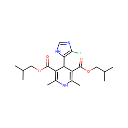 CC1=C(C(=O)OCC(C)C)C(c2[nH]cnc2Cl)C(C(=O)OCC(C)C)=C(C)N1 ZINC000103222107