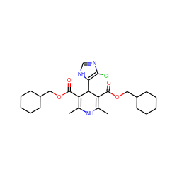 CC1=C(C(=O)OCC2CCCCC2)C(c2[nH]cnc2Cl)C(C(=O)OCC2CCCCC2)=C(C)N1 ZINC000103219357