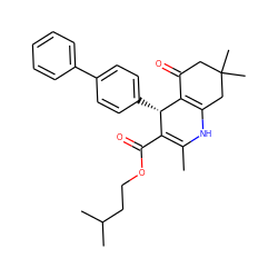 CC1=C(C(=O)OCCC(C)C)[C@H](c2ccc(-c3ccccc3)cc2)C2=C(CC(C)(C)CC2=O)N1 ZINC000095576361