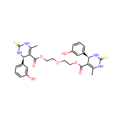 CC1=C(C(=O)OCCOCCOC(=O)C2=C(C)NC(=S)N[C@@H]2c2cccc(O)c2)[C@@H](c2cccc(O)c2)NC(=S)N1 ZINC000028827173