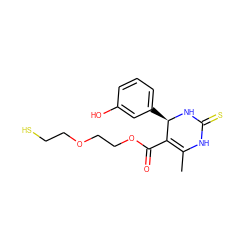 CC1=C(C(=O)OCCOCCS)[C@@H](c2cccc(O)c2)NC(=S)N1 ZINC000028827168