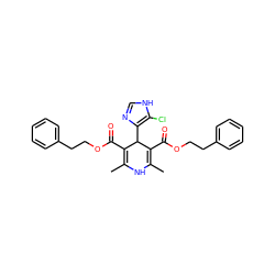 CC1=C(C(=O)OCCc2ccccc2)C(c2nc[nH]c2Cl)C(C(=O)OCCc2ccccc2)=C(C)N1 ZINC000103218762