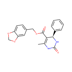 CC1=C(C(=O)OCc2ccc3c(c2)OCO3)[C@@H](c2ccccc2)NC(=O)N1 ZINC000000844460