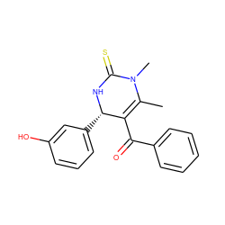 CC1=C(C(=O)c2ccccc2)[C@H](c2cccc(O)c2)NC(=S)N1C ZINC000036479167