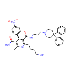 CC1=C(C(N)=O)[C@@H](c2ccc([N+](=O)[O-])cc2)C(C(=O)NCCCN2CCC(c3ccccc3)(c3ccccc3)CC2)=C(CCCCN)N1 ZINC000026727268