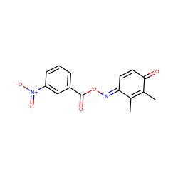 CC1=C(C)/C(=N/OC(=O)c2cccc([N+](=O)[O-])c2)C=CC1=O ZINC000005247840