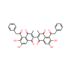 CC1=C(C2=C(C)C(=O)c3c(cc(O)c(O)c3C(=O)Cc3ccccc3)C2=O)C(=O)c2cc(O)c(O)c(C(=O)Cc3ccccc3)c2C1=O ZINC000072147611