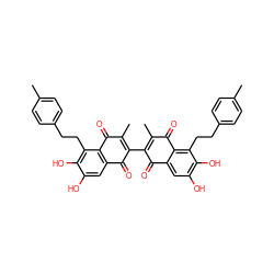 CC1=C(C2=C(C)C(=O)c3c(cc(O)c(O)c3CCc3ccc(C)cc3)C2=O)C(=O)c2cc(O)c(O)c(CCc3ccc(C)cc3)c2C1=O ZINC000068250112