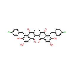 CC1=C(C2=C(C)C(=O)c3c(cc(O)c(O)c3Cc3ccc(Cl)cc3)C2=O)C(=O)c2cc(O)c(O)c(Cc3ccc(Cl)cc3)c2C1=O ZINC000072148938