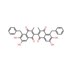 CC1=C(C2=C(C)C(=O)c3c(cc(O)c(O)c3Cc3ccccc3)C2=O)C(=O)c2cc(O)c(O)c(Cc3ccccc3)c2C1=O ZINC000064527171