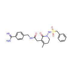 CC1=C(CC(=O)NCc2ccc(C(=N)N)cc2)C(=O)N(NS(=O)(=O)Cc2ccccc2)CC1 ZINC000045258613