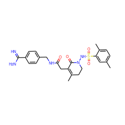 CC1=C(CC(=O)NCc2ccc(C(=N)N)cc2)C(=O)N(NS(=O)(=O)c2cc(C)ccc2C)CC1 ZINC000045257266