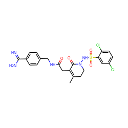 CC1=C(CC(=O)NCc2ccc(C(=N)N)cc2)C(=O)N(NS(=O)(=O)c2cc(Cl)ccc2Cl)CC1 ZINC000049670023