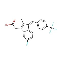 CC1=C(CC(=O)O)c2cc(F)ccc2/C1=C\c1ccc(C(F)(F)F)cc1 ZINC000095586441