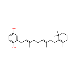 CC1=C(CC/C(C)=C/CC/C(C)=C/Cc2cc(O)ccc2O)C(C)(C)CCC1 ZINC000028330941