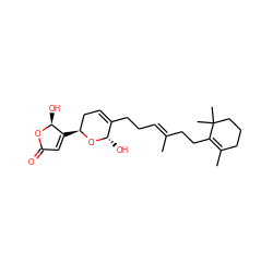 CC1=C(CC/C(C)=C/CCC2=CC[C@H](C3=CC(=O)O[C@H]3O)O[C@H]2O)C(C)(C)CCC1 ZINC000005977595