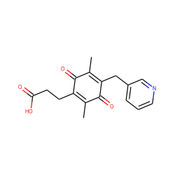 CC1=C(CCC(=O)O)C(=O)C(C)=C(Cc2cccnc2)C1=O ZINC000038153650