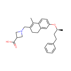 CC1=C(CN2CC(C(=O)O)C2)CCc2cc(O[C@@H](C)CCc3ccccc3)ccc21 ZINC000073220575