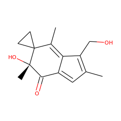 CC1=C(CO)C2=C(C)C3(CC3)[C@@](C)(O)C(=O)C2=C1 ZINC000003916310